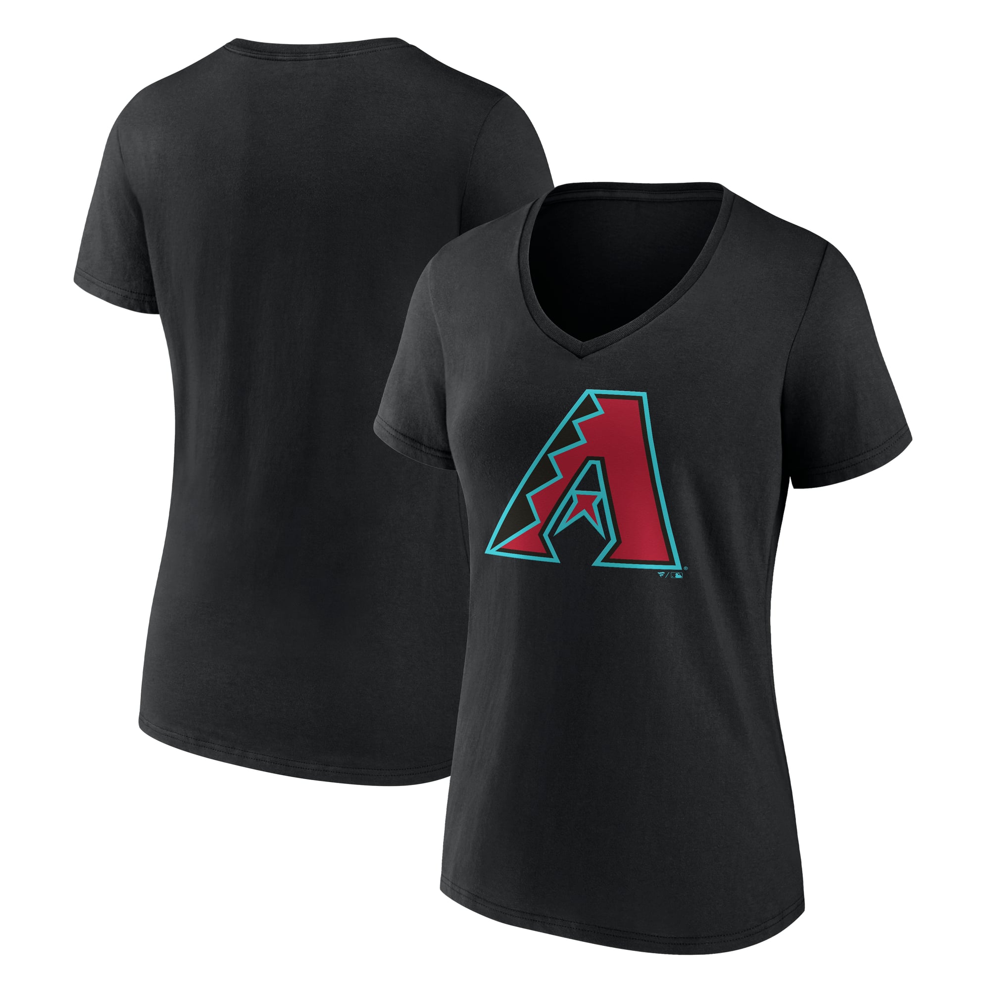 Women's Logo Athletic Black Arizona Diamondbacks Official V-Neck T-Shirt