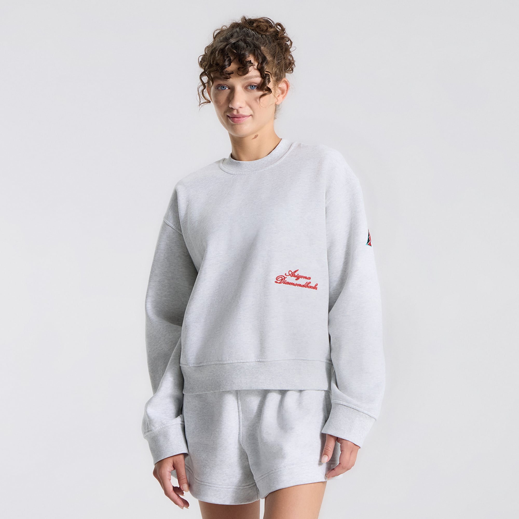 Women's lululemon Heathered Core Ultra Light Grey Arizona Diamondbacks Oversized Steady State Crew