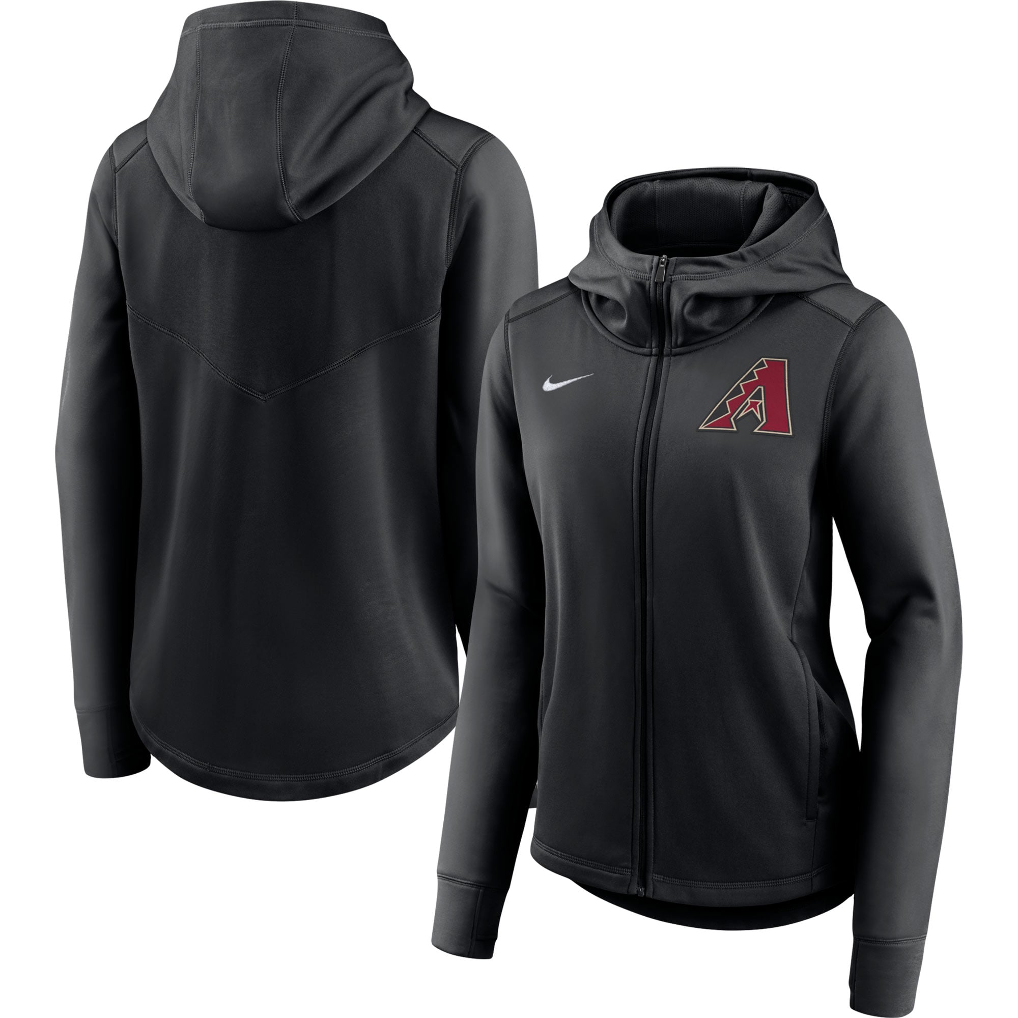 Sweat à capuche zippé Nike Authentic Collection Arizona Diamondbacks noir pour femme