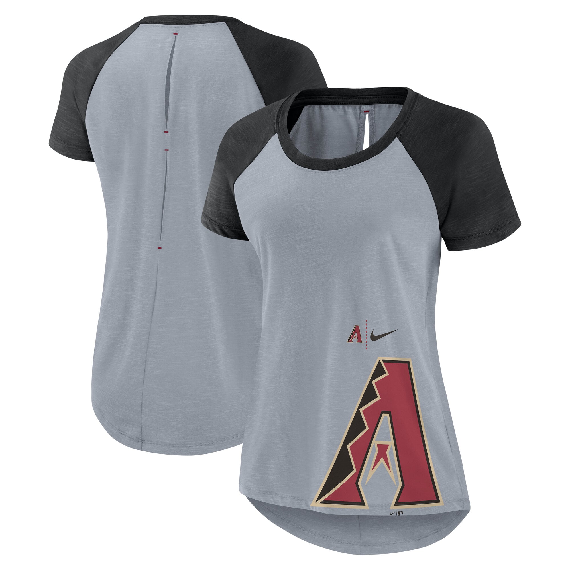 T-shirt raglan Nike Heather Gray Arizona Diamondbacks Summer Breeze pour femme