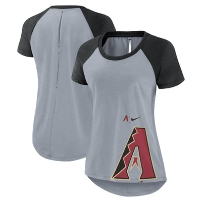 Arizona Diamondbacks Nike Women's Summer Breeze Raglan Fashion T-Shirt - Heather Gray