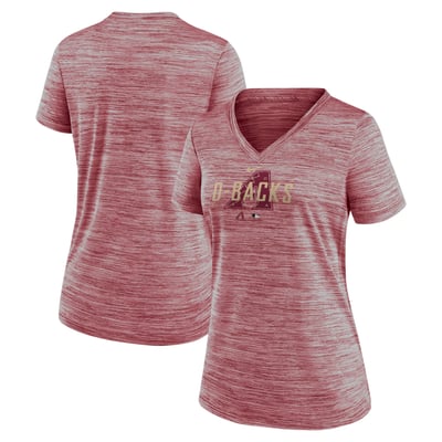 Arizona Diamondbacks Nike Women's Authentic Collection Velocity Practice Performance V-Neck T-Shirt - Red