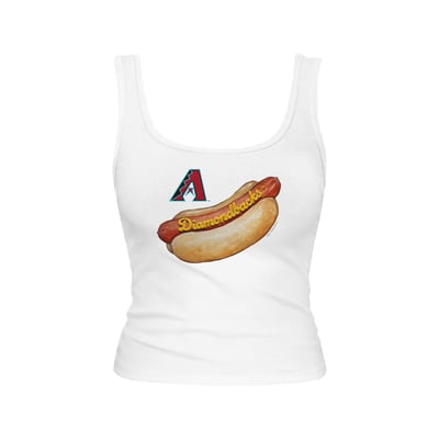 Arizona Diamondbacks Tiny Turnip Women's Emmy Hot Dog Tri-Blend Tank Top - White