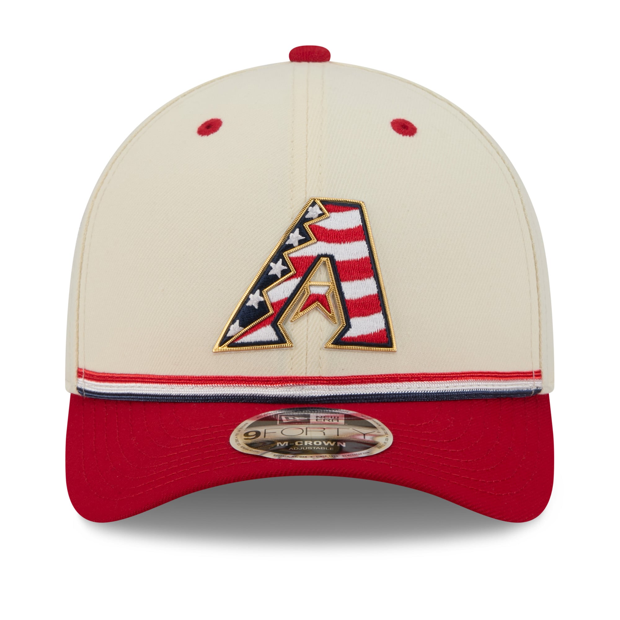 Youth New Era Cream/Red Arizona Diamondbacks USA 250 9FORTY M-Crown Adjustable Hat
