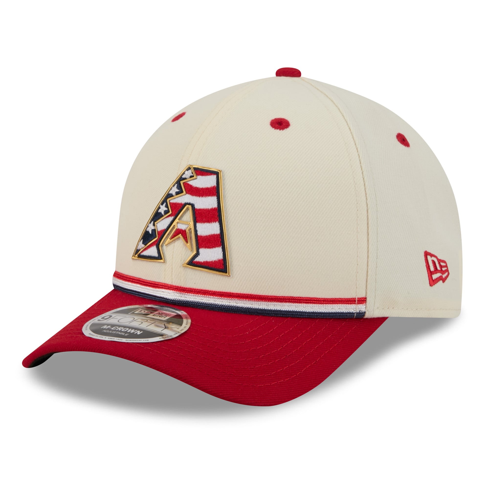 Youth New Era Cream/Red Arizona Diamondbacks USA 250 9FORTY M-Crown Adjustable Hat