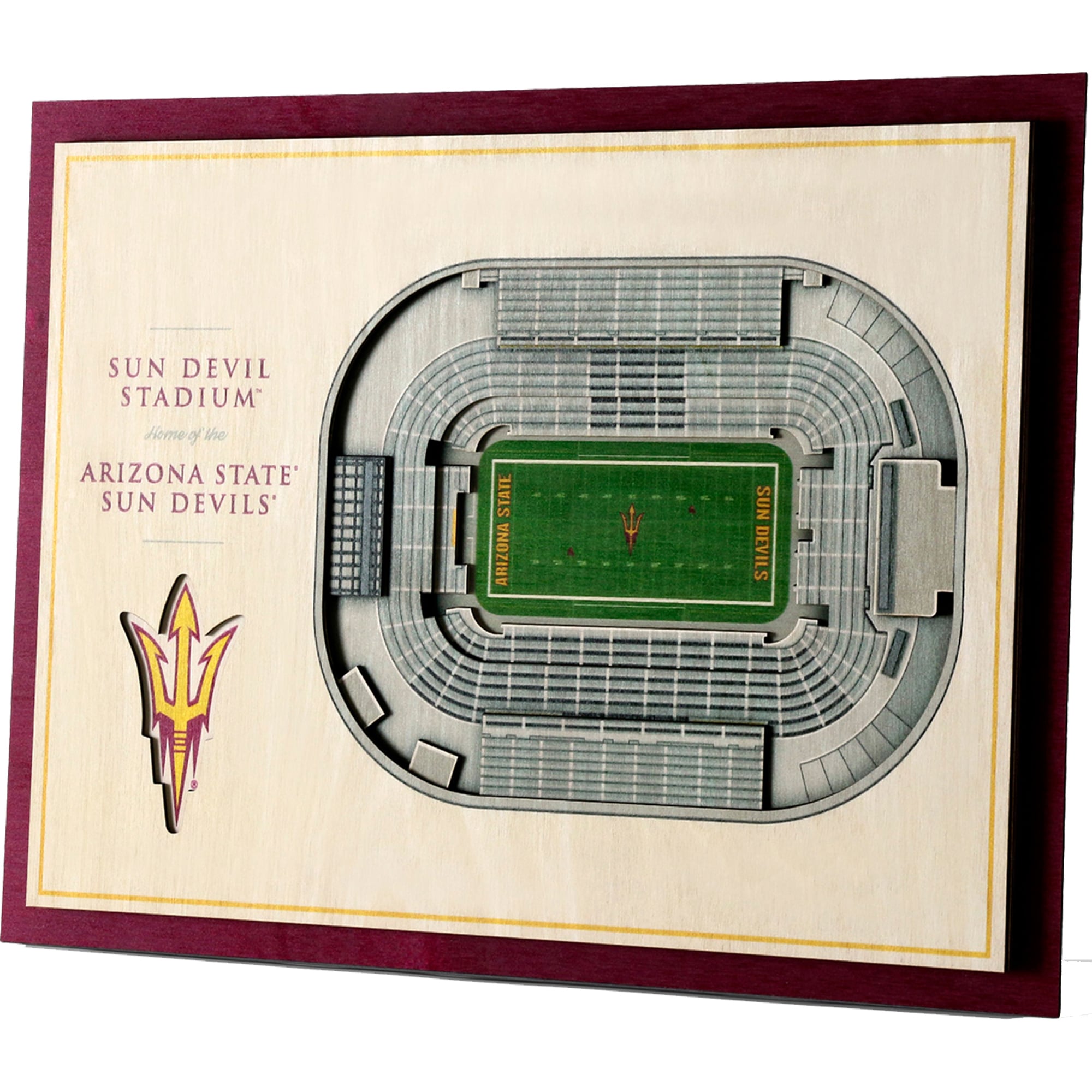 Fanpoint Arizona State Sun Devils 17'' x 13'' 5-Layer StadiumView