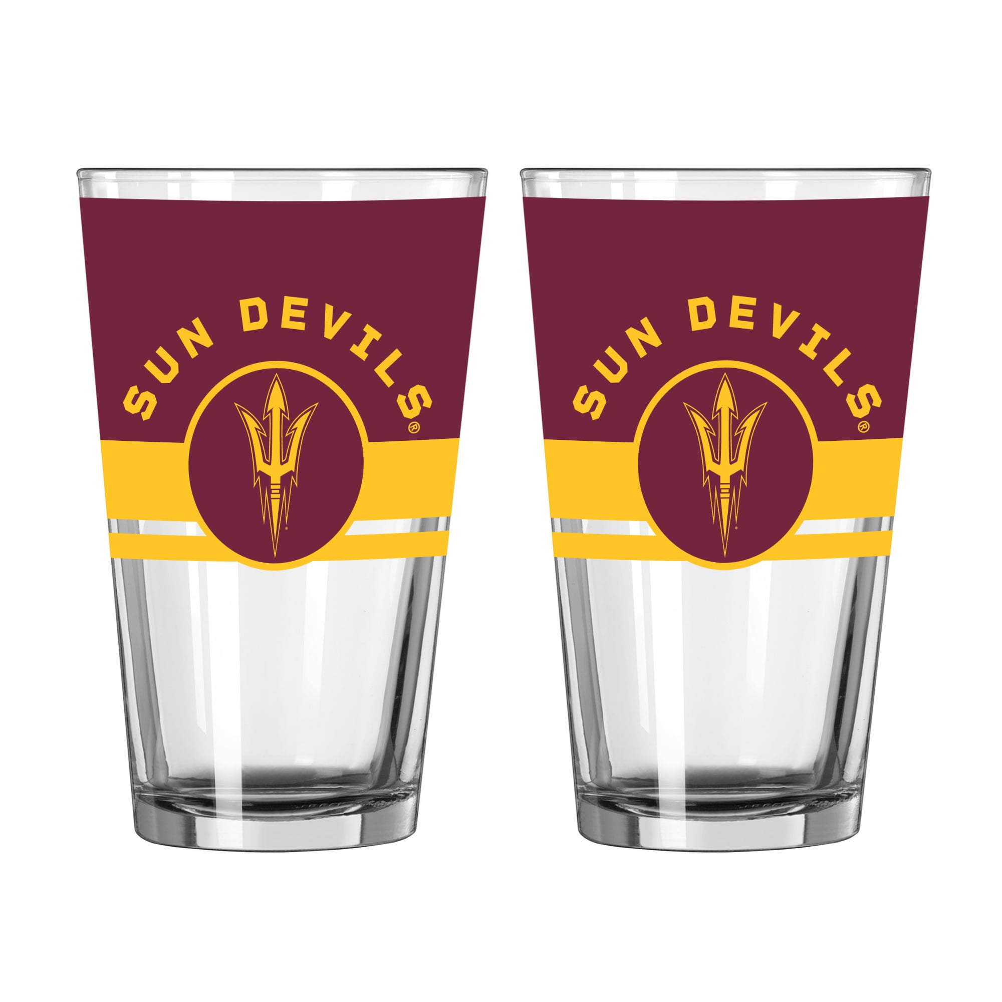 Ensemble de deux verres à bière Horizon de 473 ml (16 oz) Logo Brands Arizona State Sun Devils