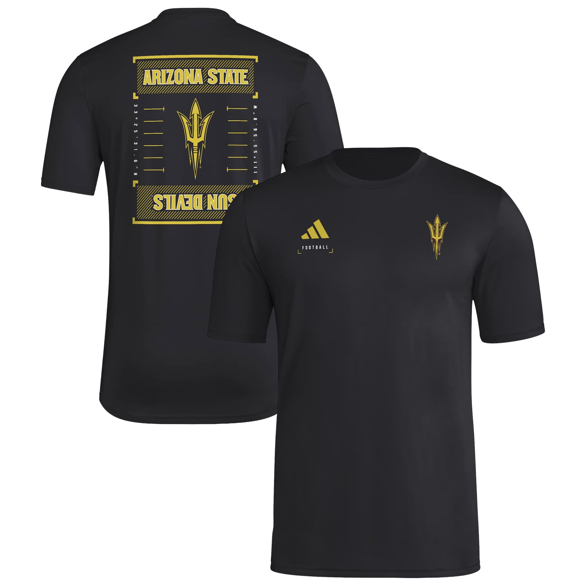 Men's adidas Black Arizona State Sun Devils Locker Football Icon AEROREADY Pre-Game T-Shirt