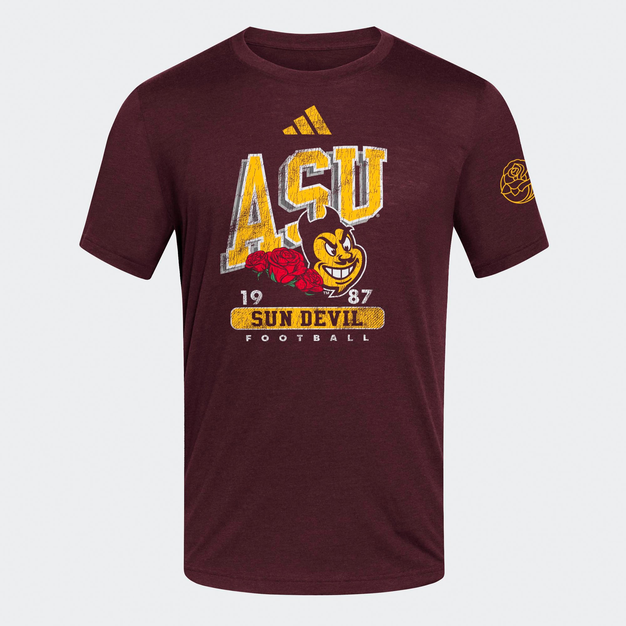 T-shirt adidas noir pour homme Arizona State Sun Devils Roses &