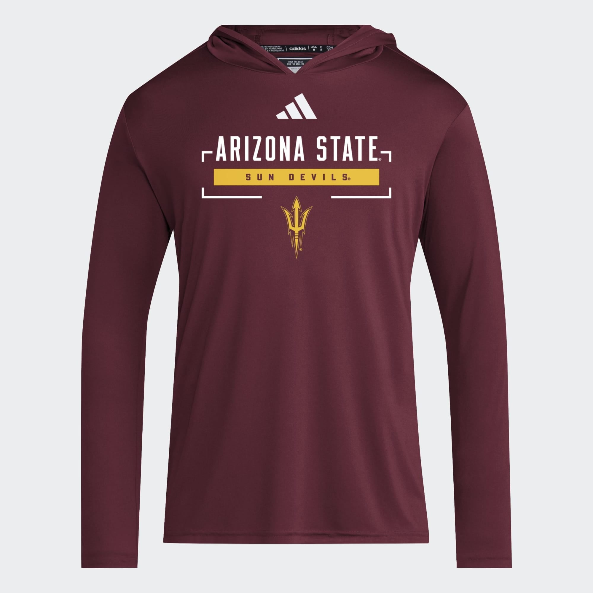 T-shirt à capuche manches longues adidas Maroon Arizona State Sun Devils D4T pour homme