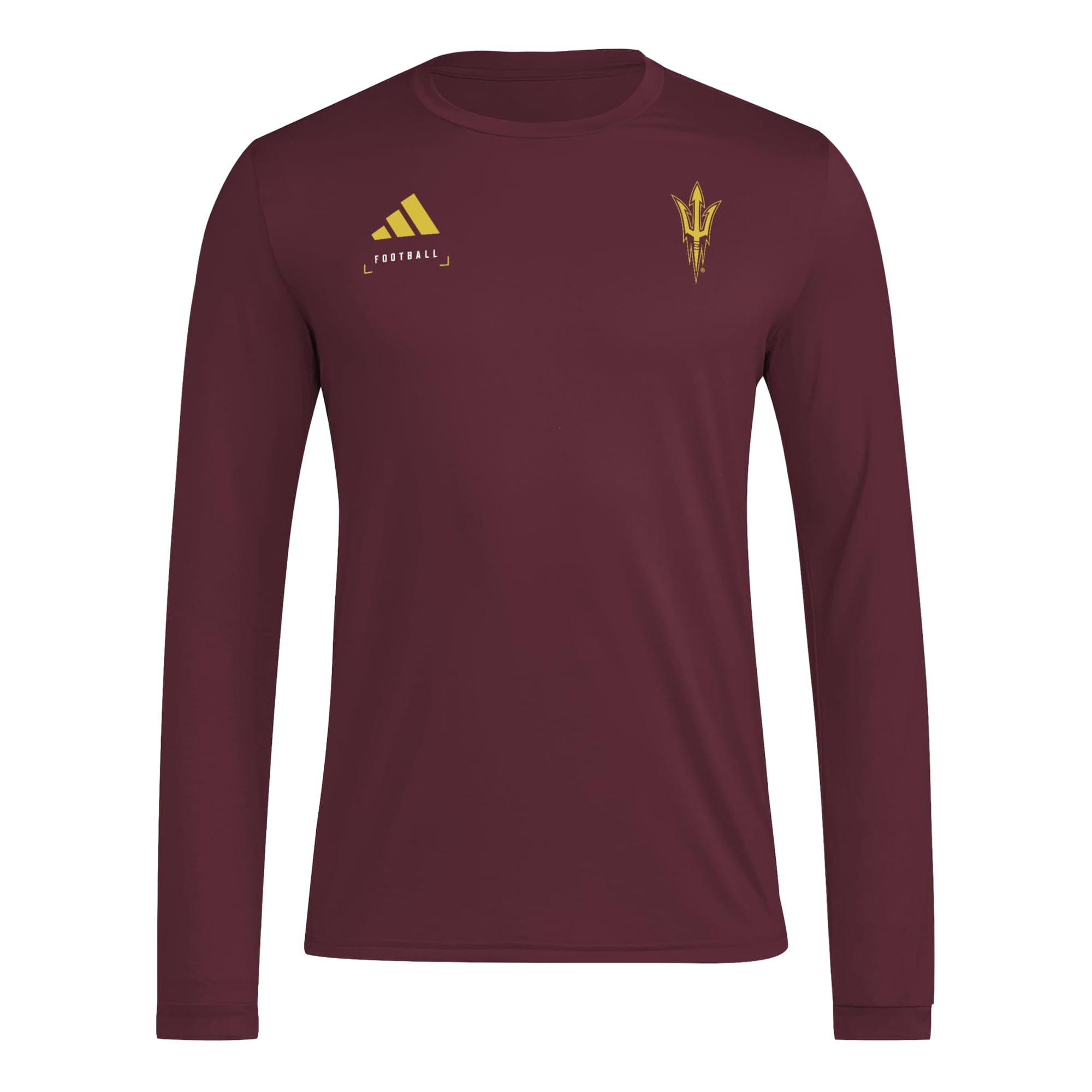 T-shirt à manches longues adidas bordeaux Arizona State Sun Devils Locker Football Icon AEROREADY pour homme