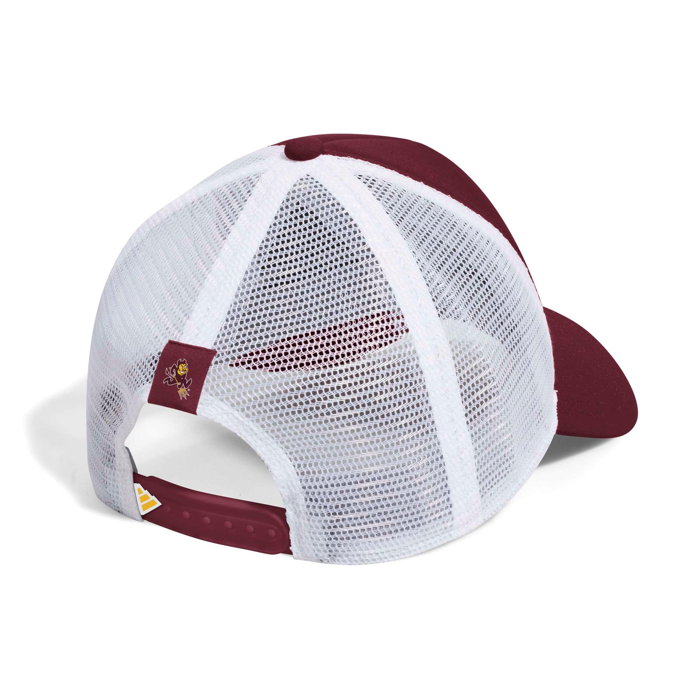 Casquette trucker adidas pour homme, bordeaux, Arizona State Sun Devils, Roses et Diables, avec visière en mousse et ajustable