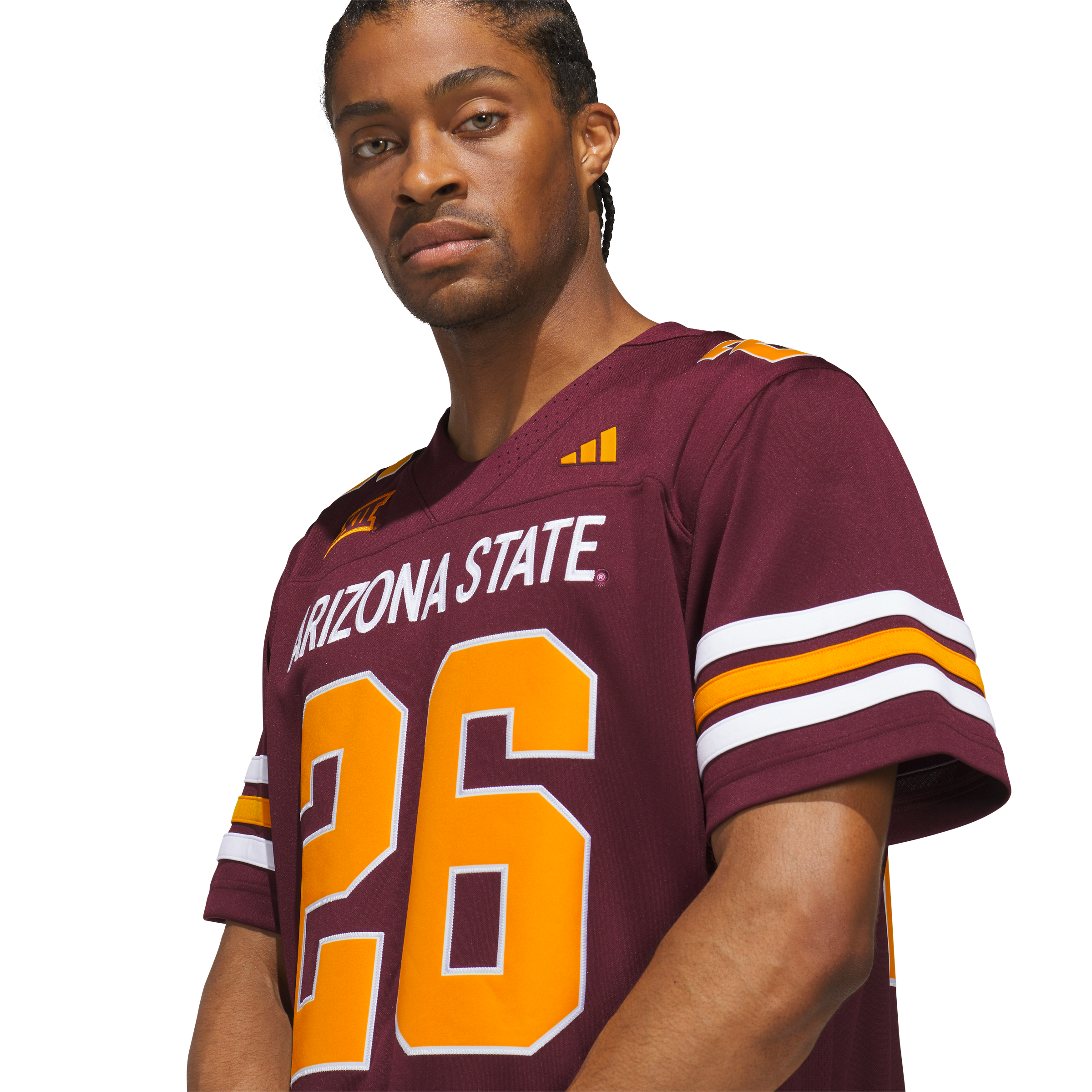 Maillot de stratégie Premier adidas pour homme n° 26 bordeaux Arizona State Sun Devils Roses &