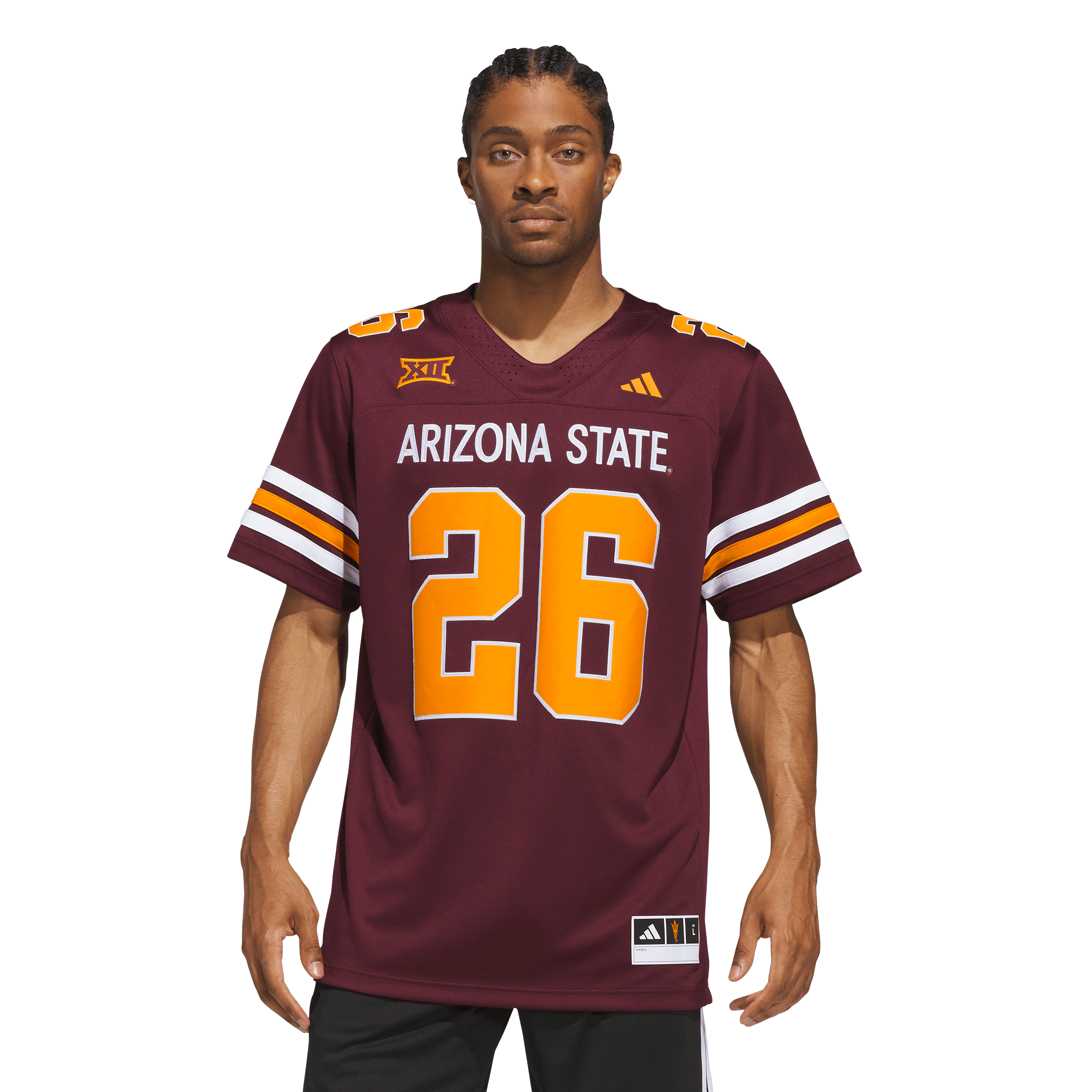Maillot de stratégie Premier adidas pour homme n° 26 bordeaux Arizona State Sun Devils Roses &