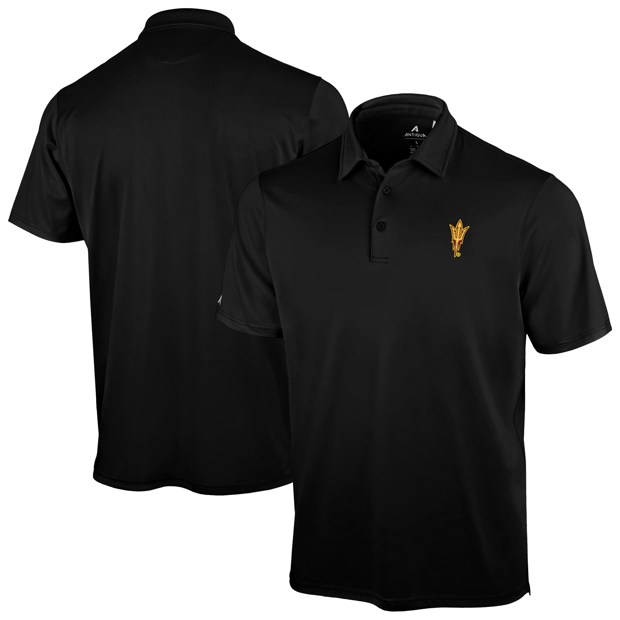 Men's Antigua Black Arizona State Sun Devils Unshakeable Solid Polo