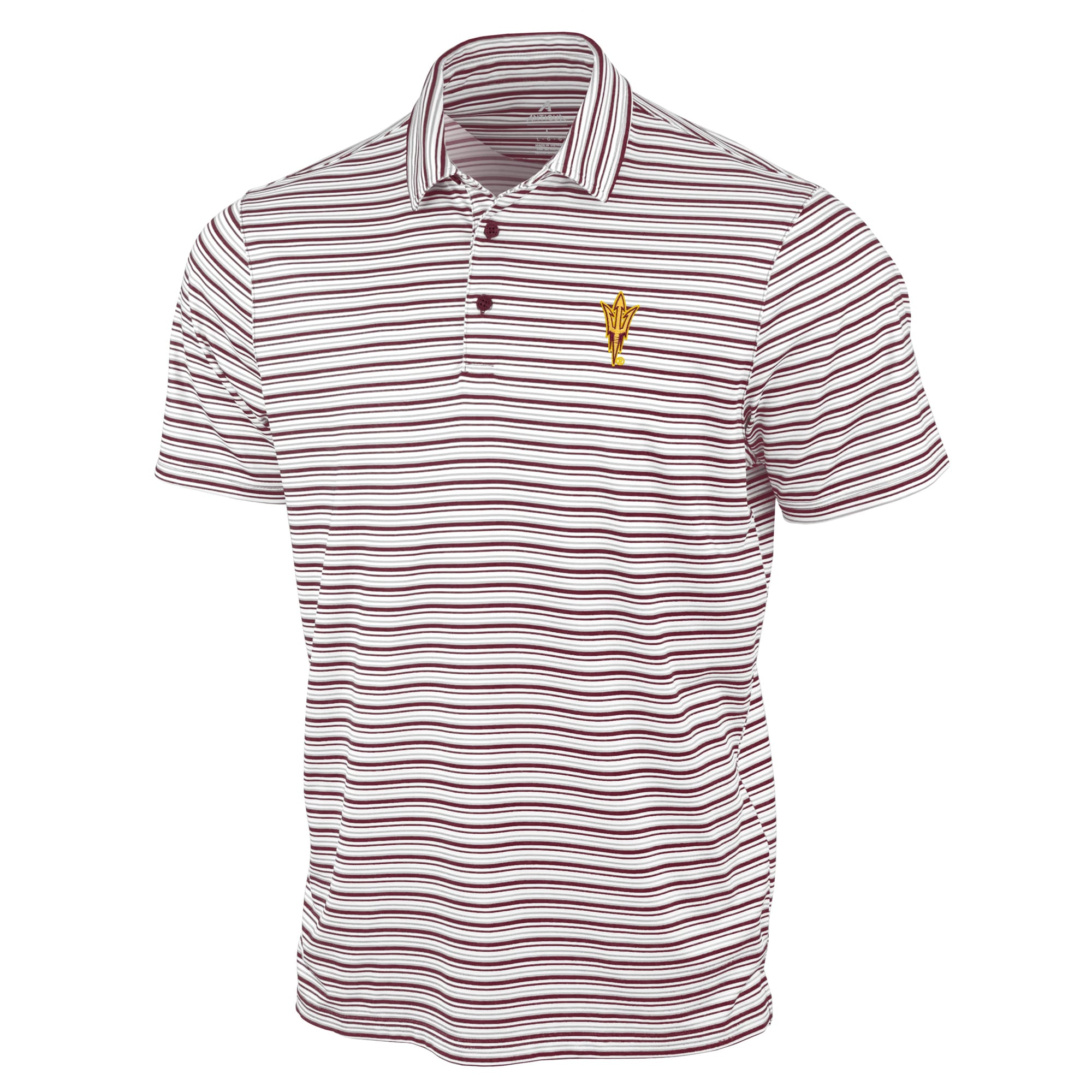 Men's Antigua Maroon Arizona State Sun Devils Space Stripe Polo