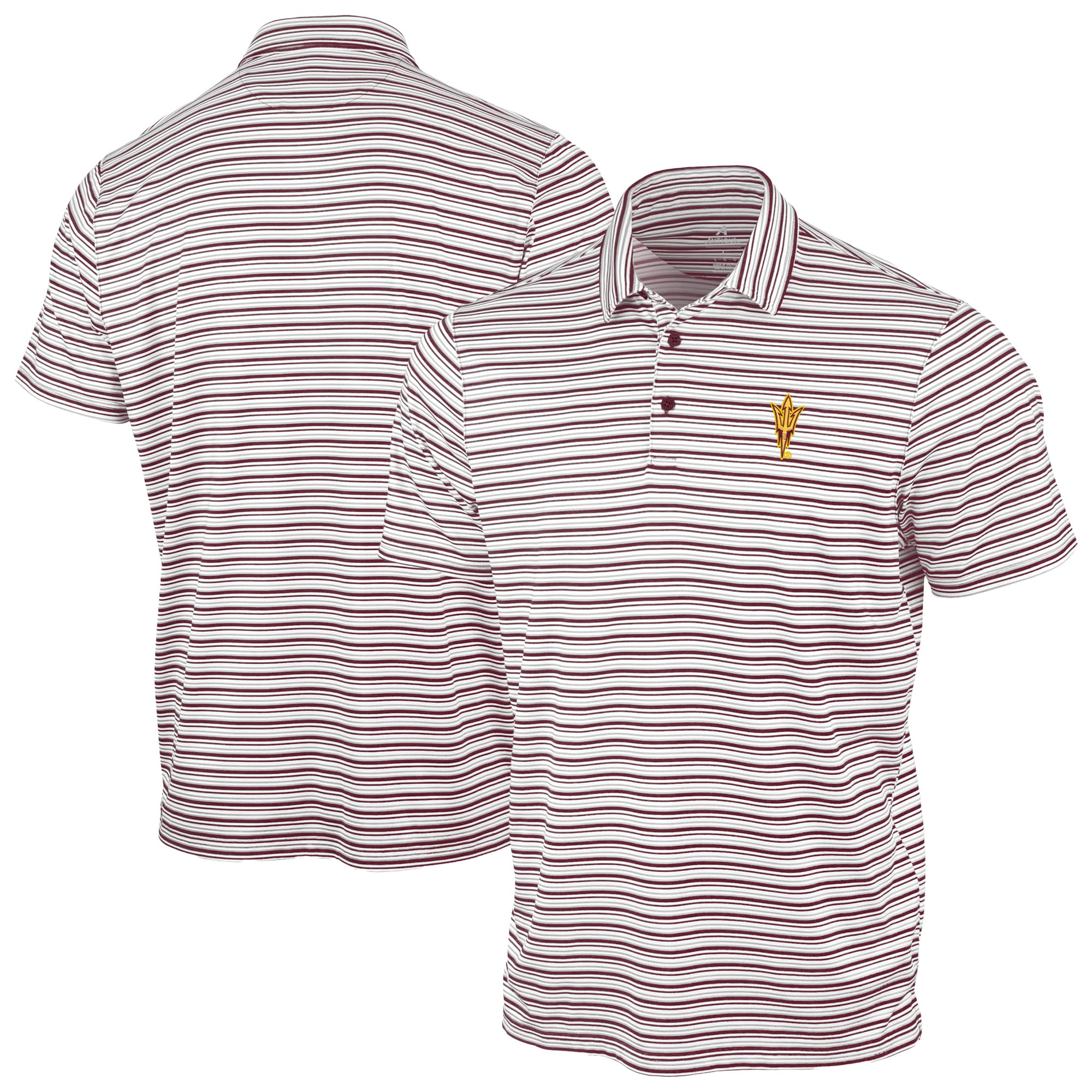 Men's Antigua Maroon Arizona State Sun Devils Space Stripe Polo