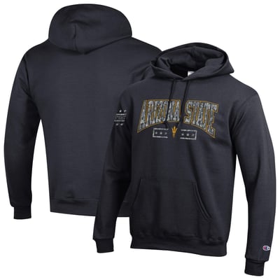 Arizona State Sun Devils Champion Operation Hat Trick Camo Script Powerblend Fleece Hoodie - Black