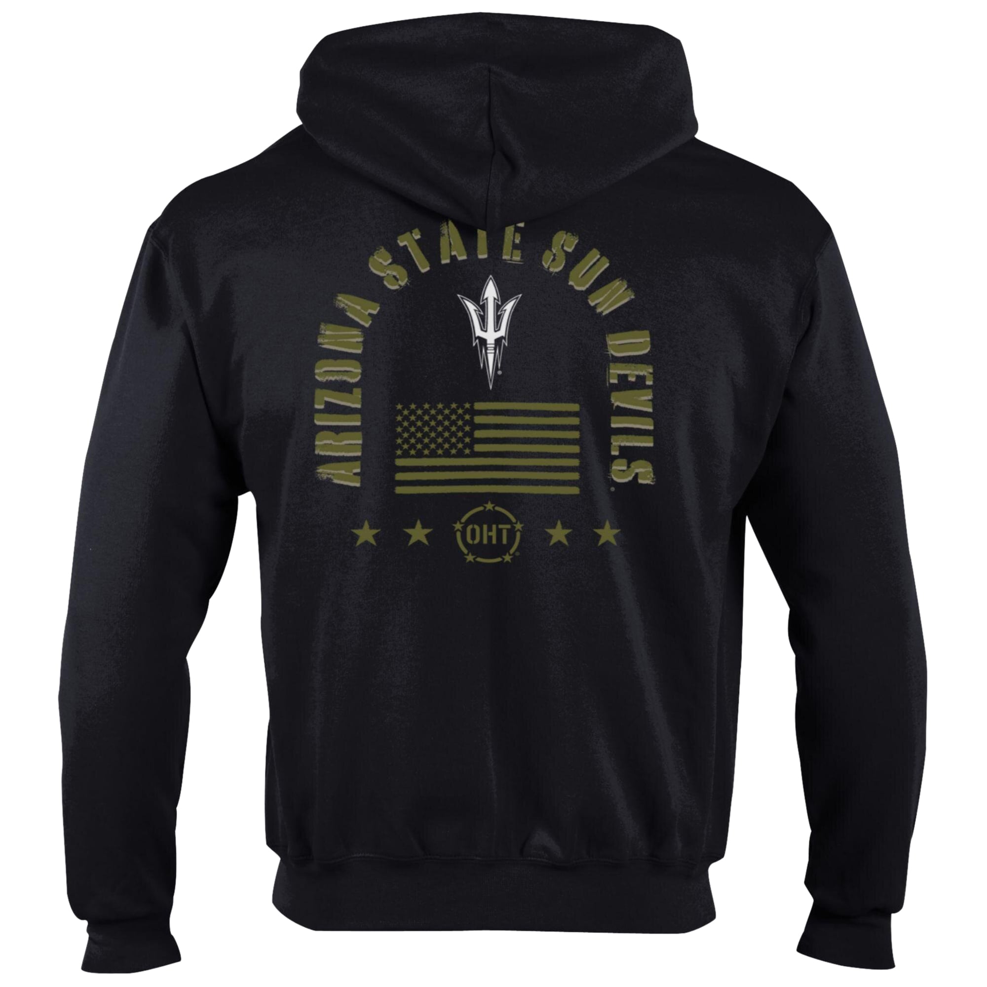 Men's Champion Black Arizona State Sun Devils Operation Hat Trick Flag Powerblend Fleece Full-Zip Hoodie