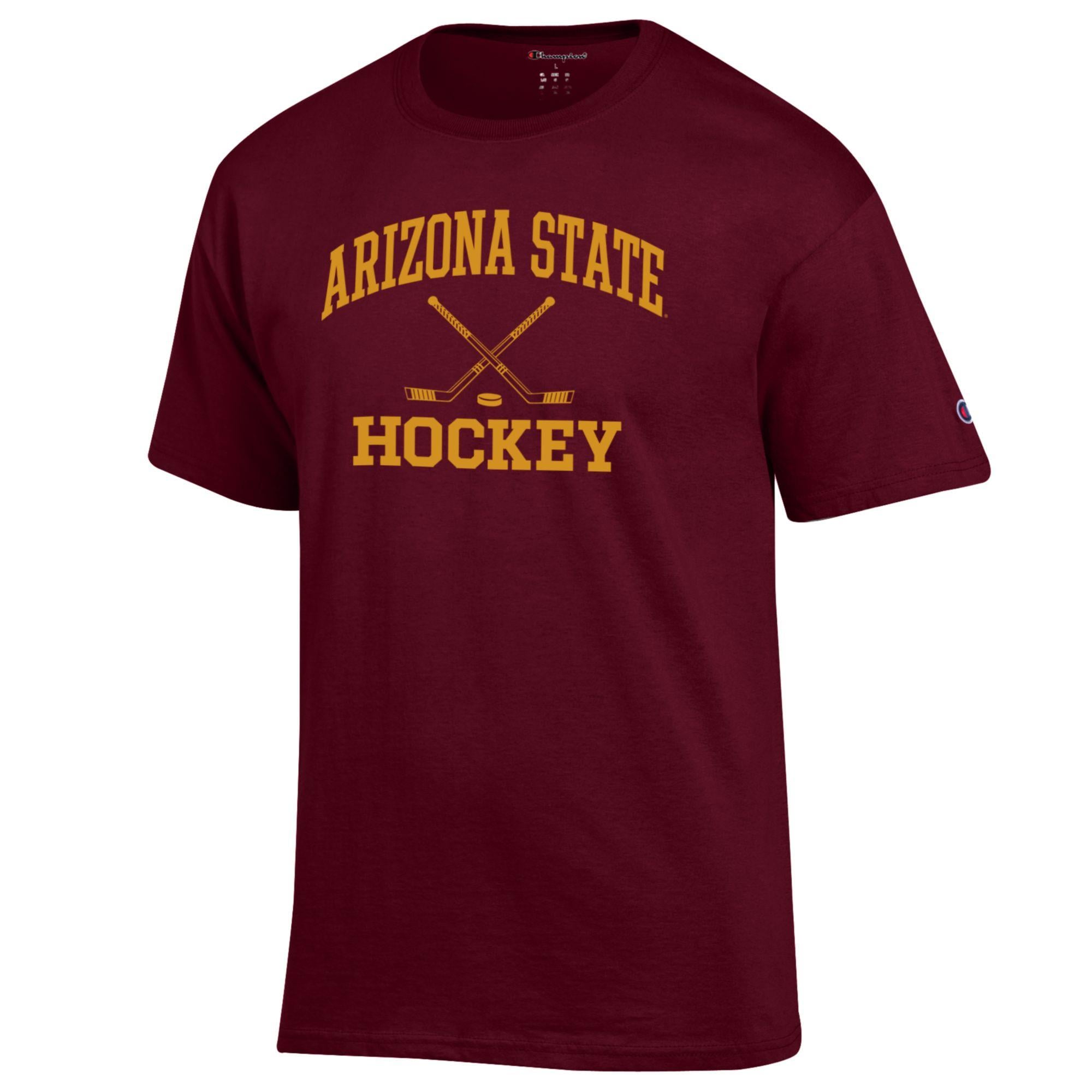 Men's Champion Maroon Arizona State Sun Devils Hockey Icon Powerblend T-Shirt
