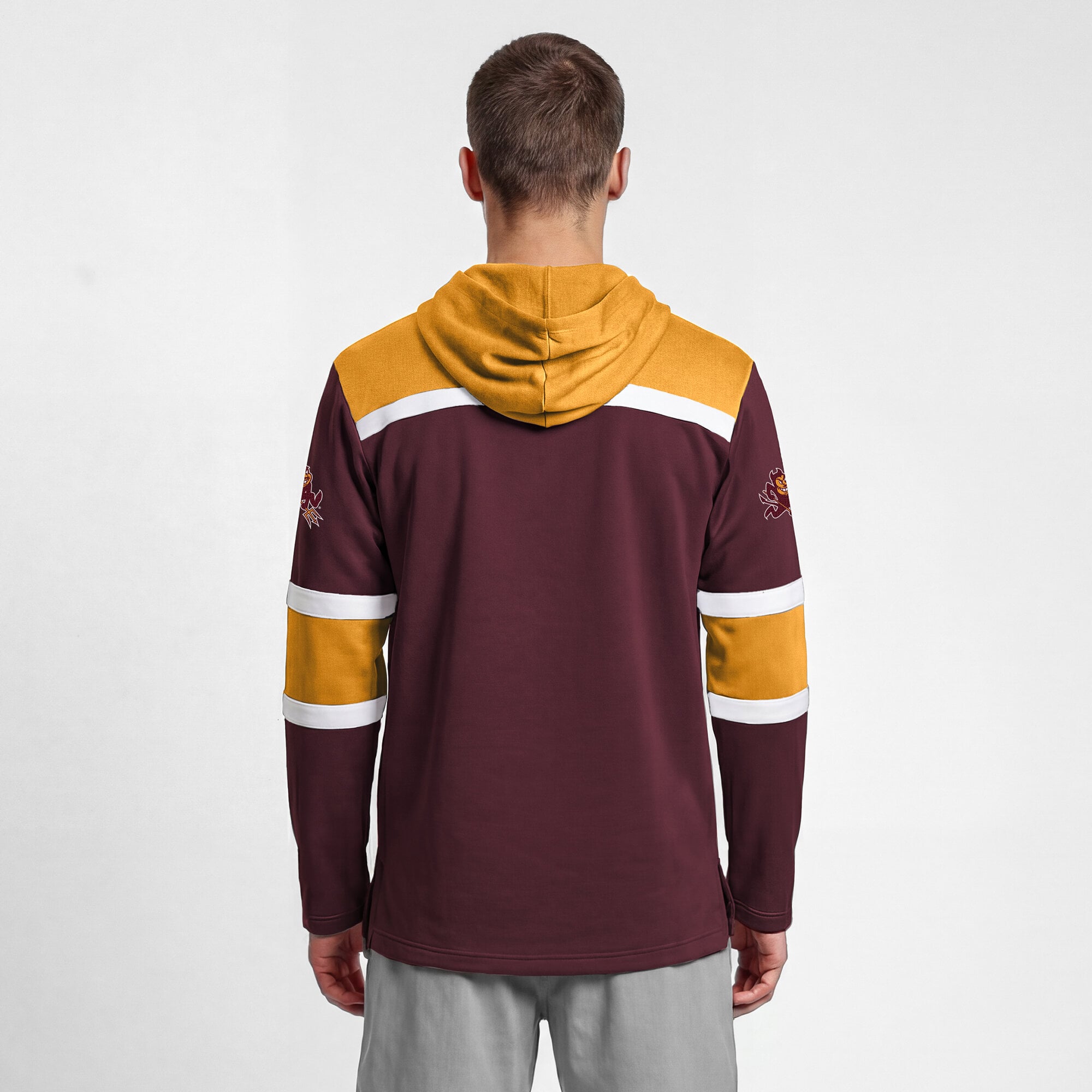 Sweat à capuche en polaire Champion marron Arizona State Sun Devils Lacer pour homme