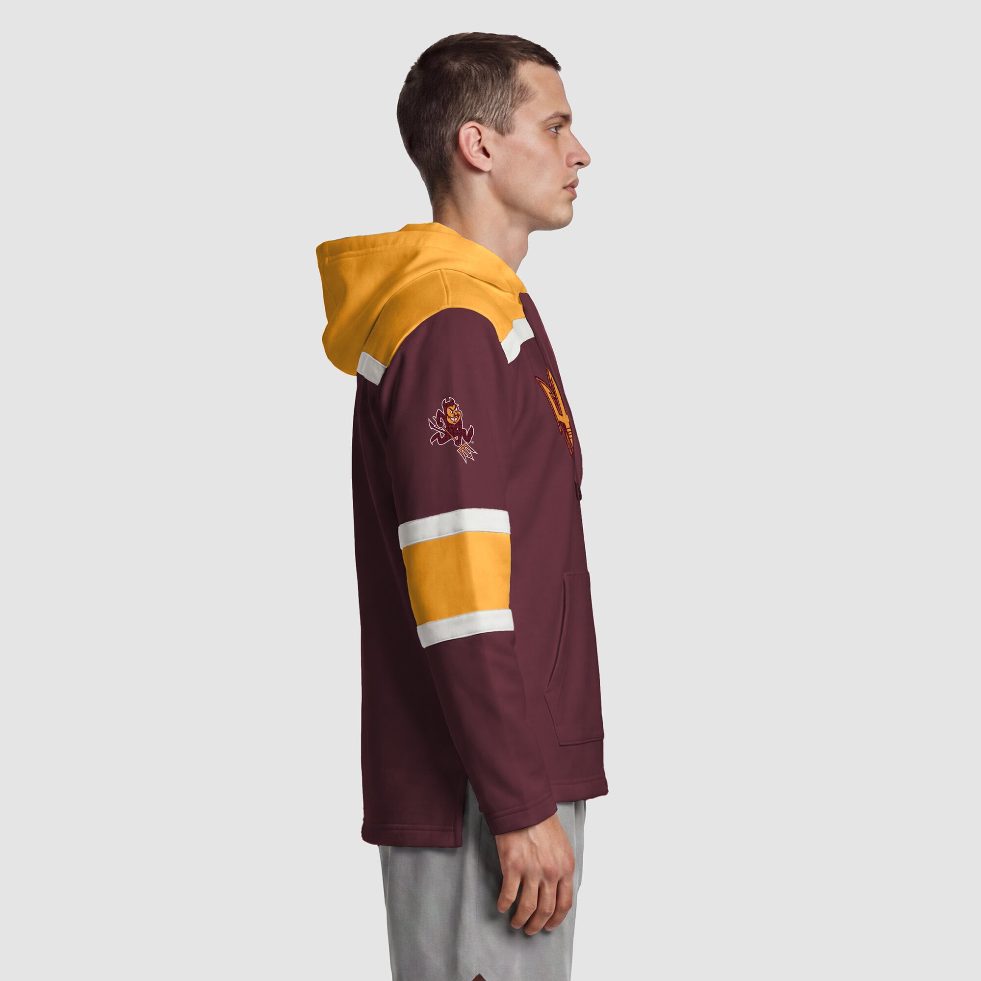 Sweat à capuche en polaire Champion marron Arizona State Sun Devils Lacer pour homme