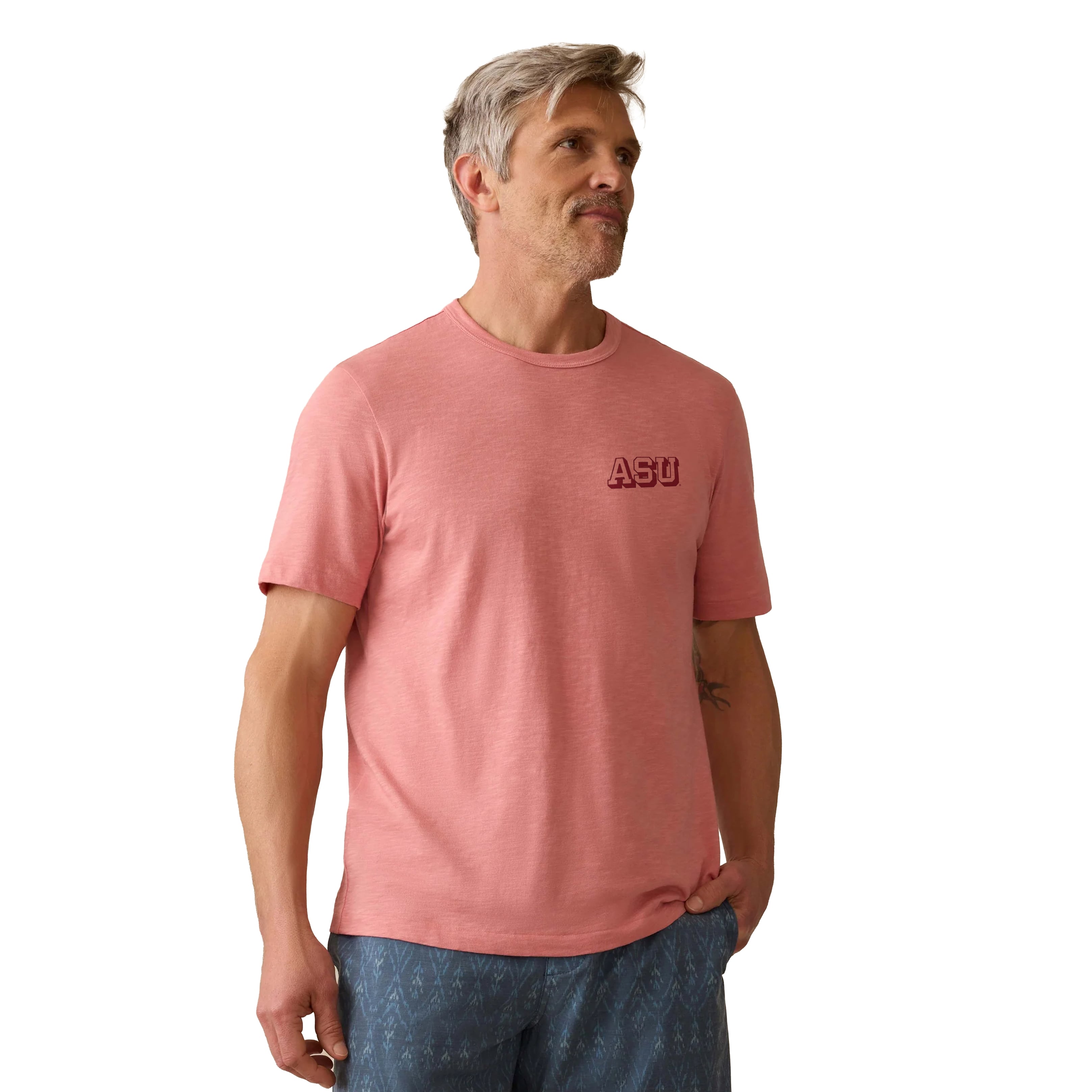 T-shirt homme FAHERTY corail Arizona State Sun Devils délavé au soleil