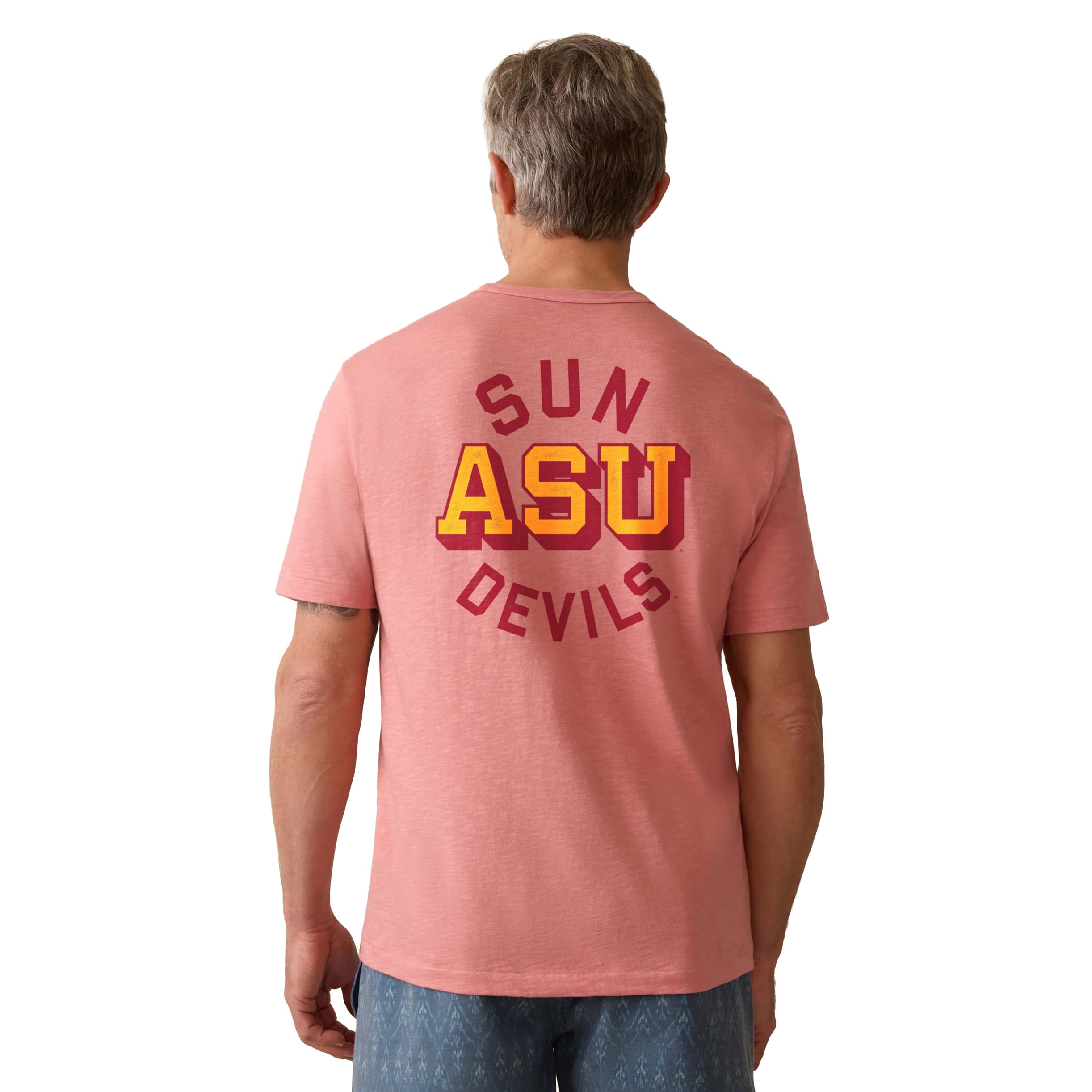 T-shirt homme FAHERTY corail Arizona State Sun Devils délavé au soleil