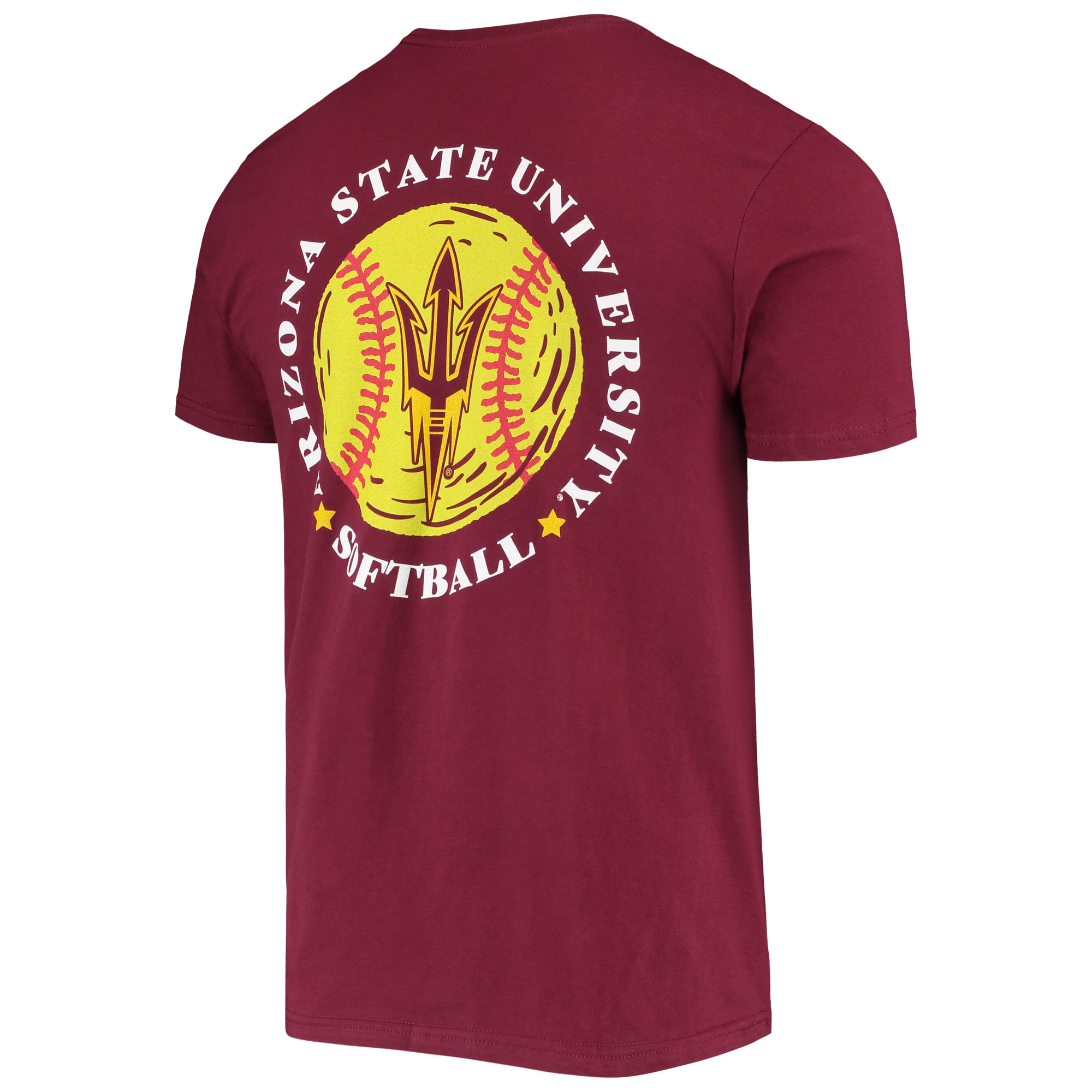 Men's Maroon Arizona State Sun Devils Softball Seal T-Shirt