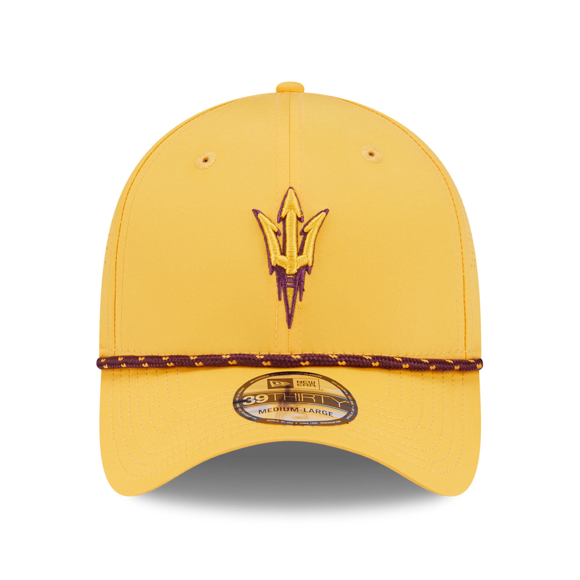 Casquette extensible New Era Gold Arizona State Sun Devils Performance Rope 39THIRTY pour homme