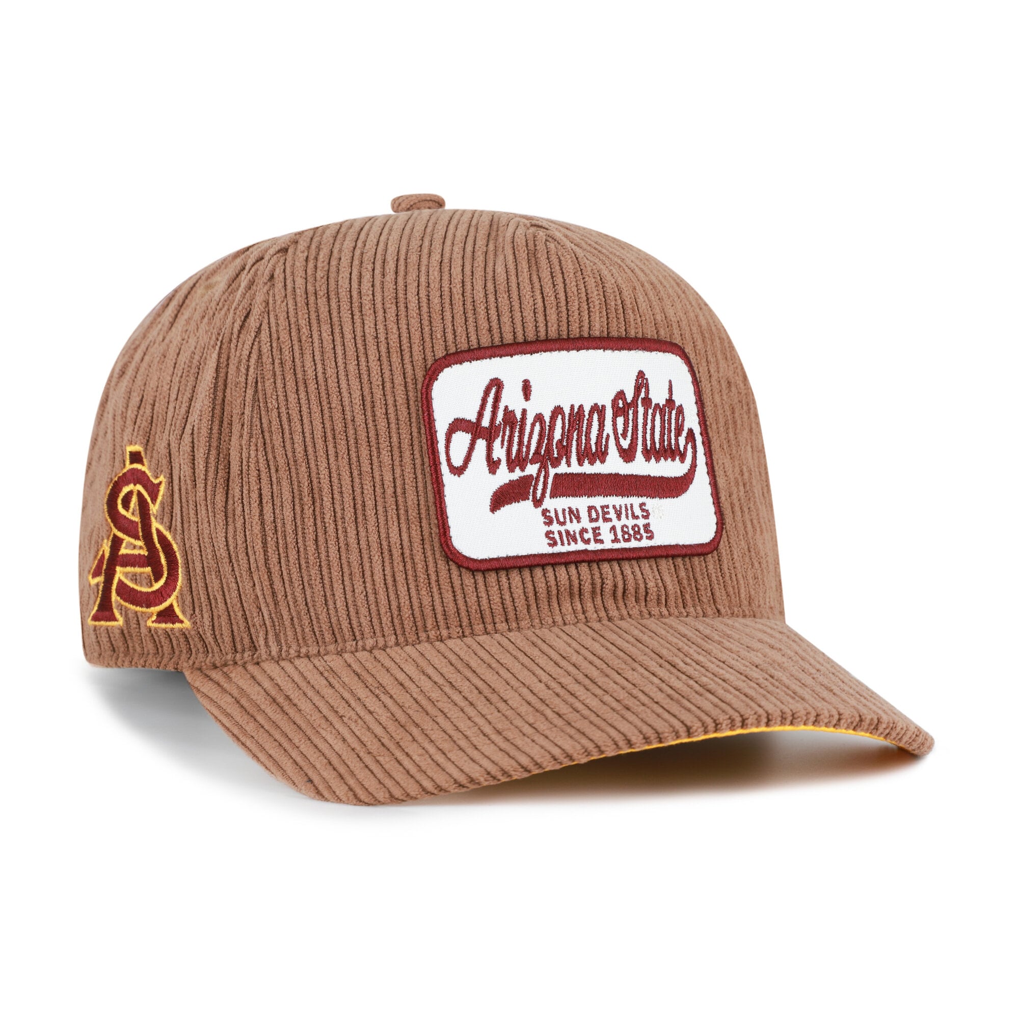 Chapeau unisexe marron Arizona State Sun Devils en velours côtelé avec patch et attelage réglable