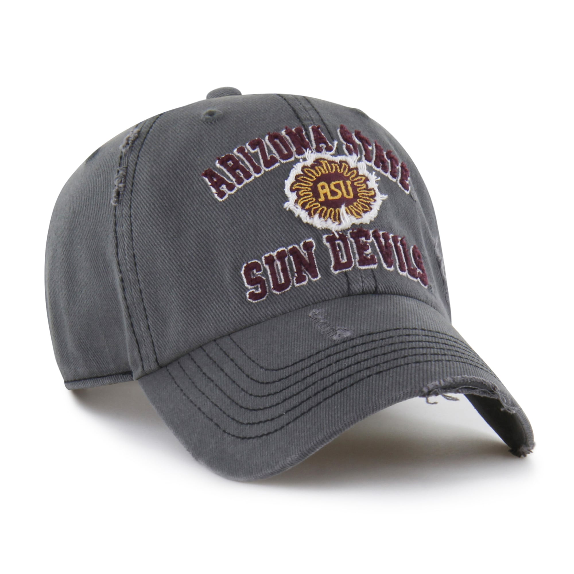 Unisex '47  Charcoal Arizona State Sun Devils Well-Worn Seymore Clean Up Adjustable Hat