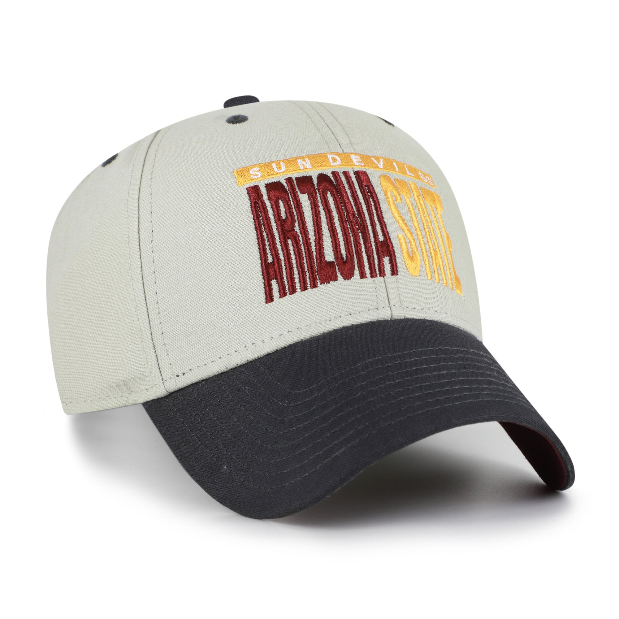 Casquette unisexe ajustable '47 grise/noire Arizona State Sun Devils, inscription demi-bloc MVP
