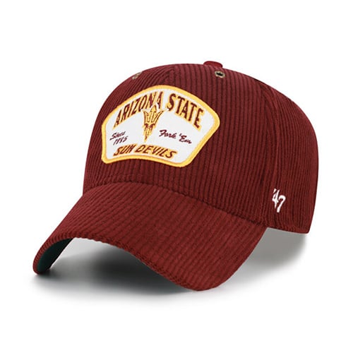 Casquette unisexe ajustable '47 Maroon Arizona State Sun Devils Accordia en velours côtelé MVP