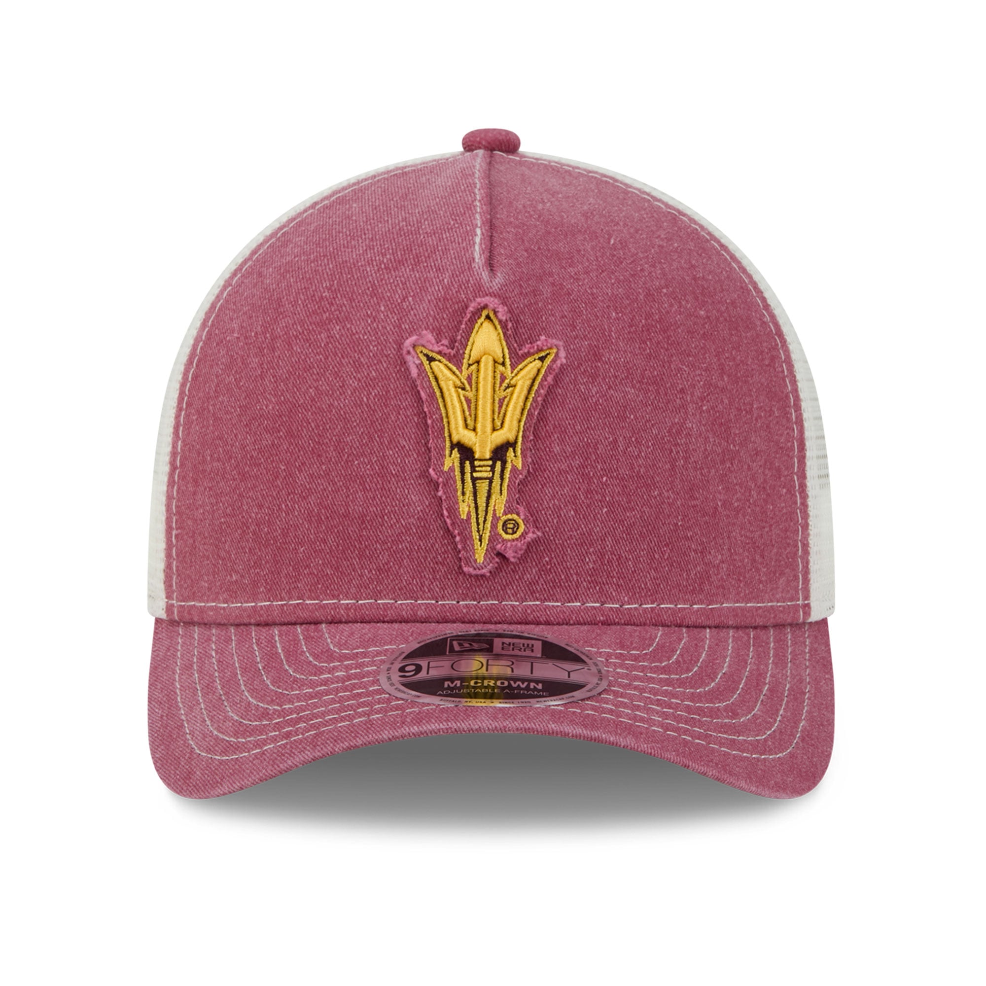 Casquette trucker unisexe New Era bordeaux Arizona State Sun Devils à motif dégradé en A 9FORTY