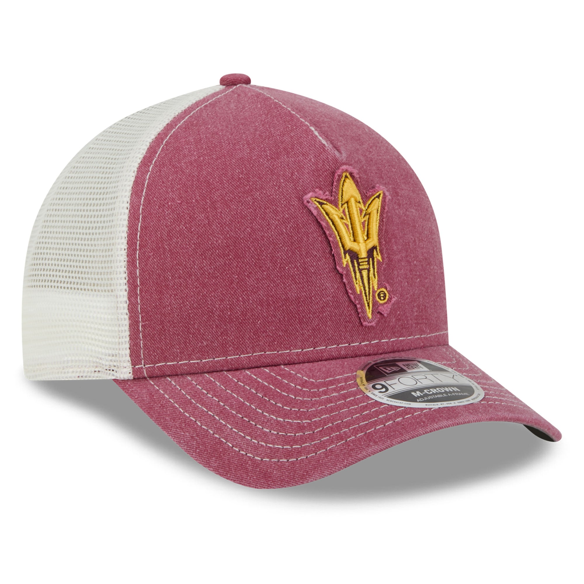 Casquette trucker unisexe New Era bordeaux Arizona State Sun Devils à motif dégradé en A 9FORTY