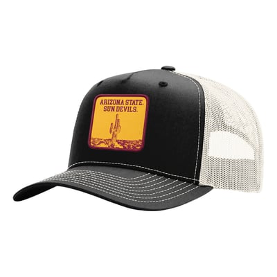  Arizona State Sun Devils Unisex Uscape Apparel Wild Side Patch Trucker Adjustable Hat - Black