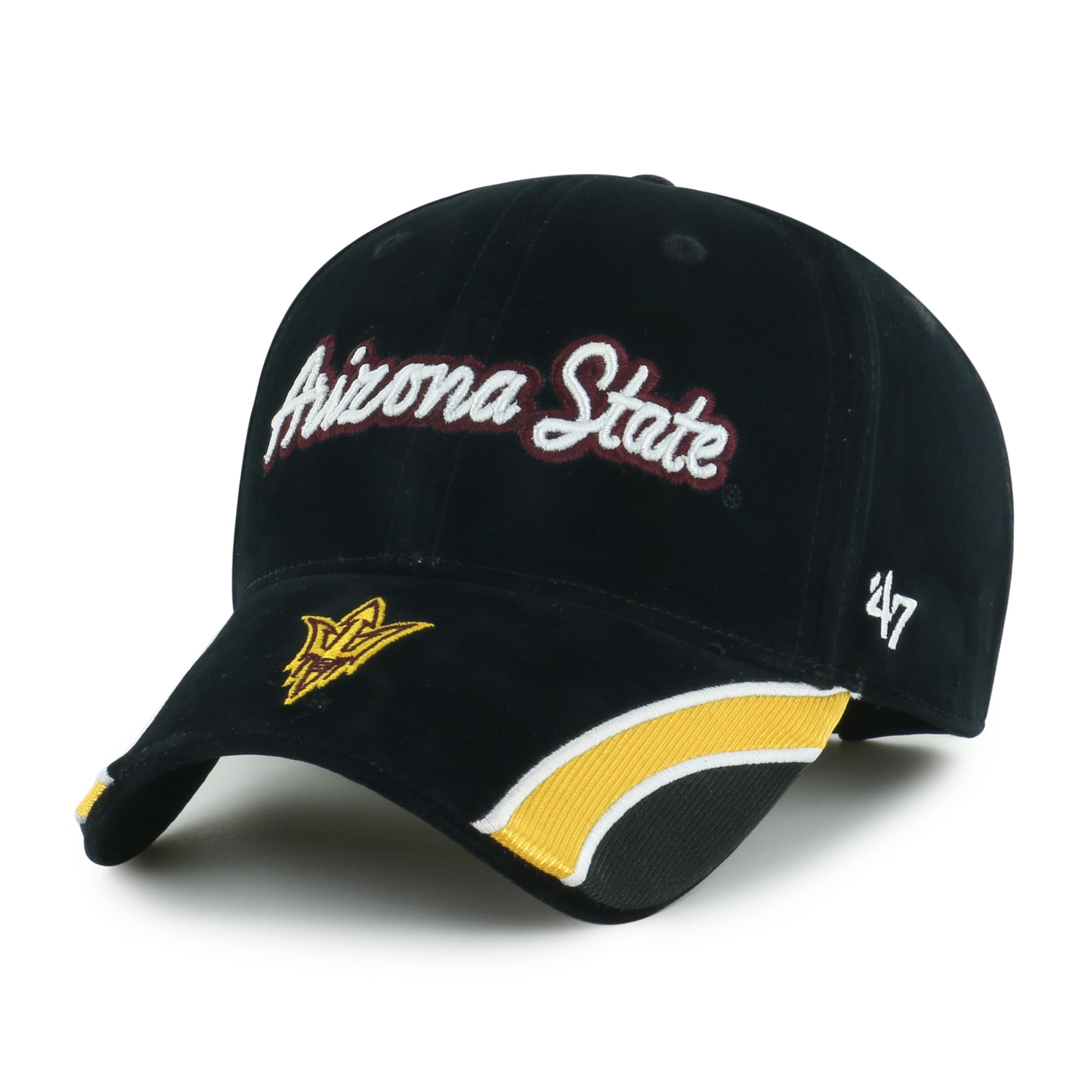 Casquette ajustable pour femme '47 Arizona State Sun Devils en velours denim noir avec inscription MVP