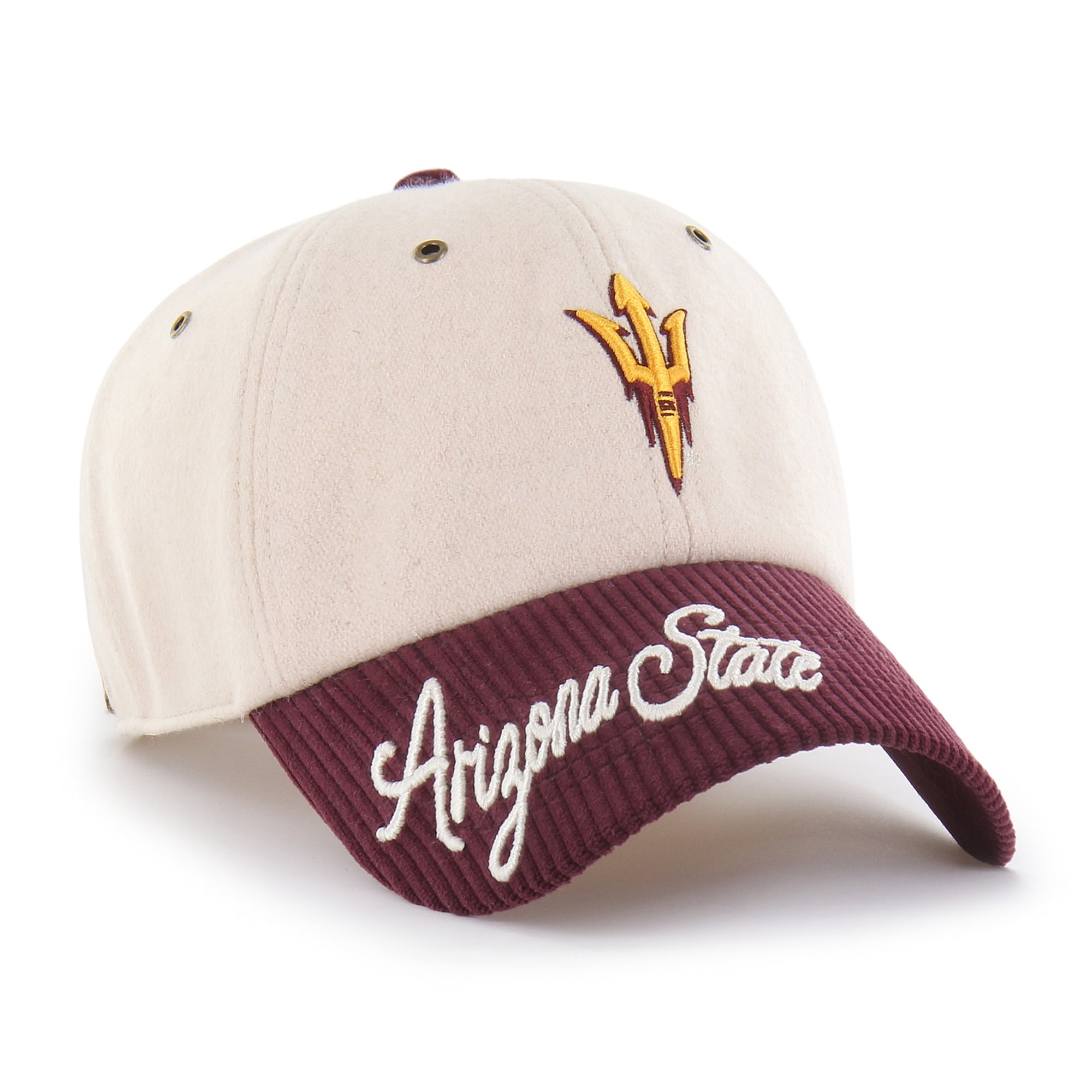 Women's '47 Cream/Maroon Arizona State Sun Devils Rope Script Clean Up Adjustable Hat