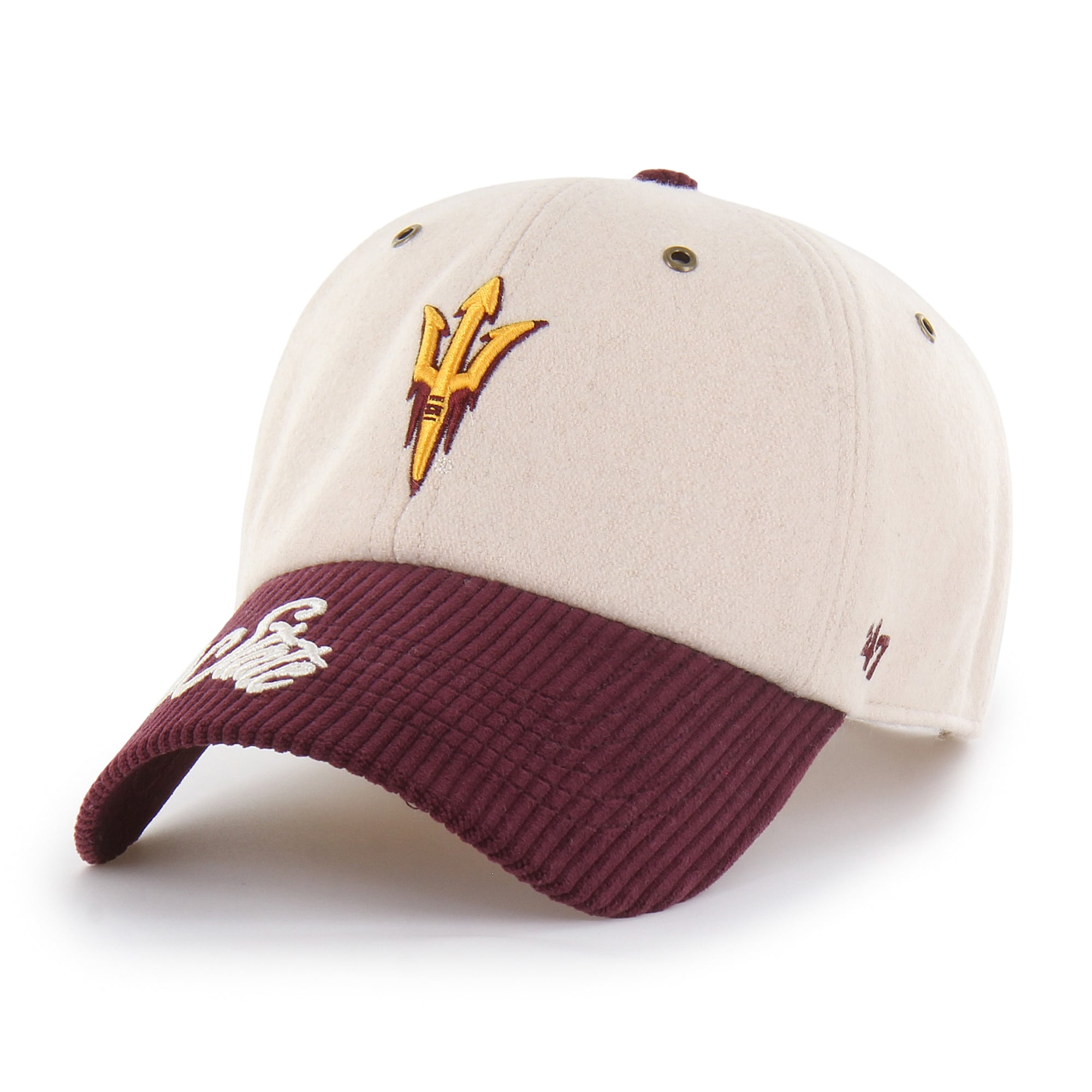 Women's '47 Cream/Maroon Arizona State Sun Devils Rope Script Clean Up Adjustable Hat