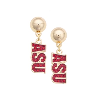 Arizona State Sun Devils CANVAS Style Women's Gold-Plated Pavé Outline Earrings