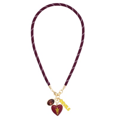 Arizona State Sun Devils CANVAS Style Women's Heart Paracord Necklace