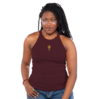  Arizona State Sun Devils ZooZatz Women's Tri-Blend Racerback Ribbed Tank Top - Maroon