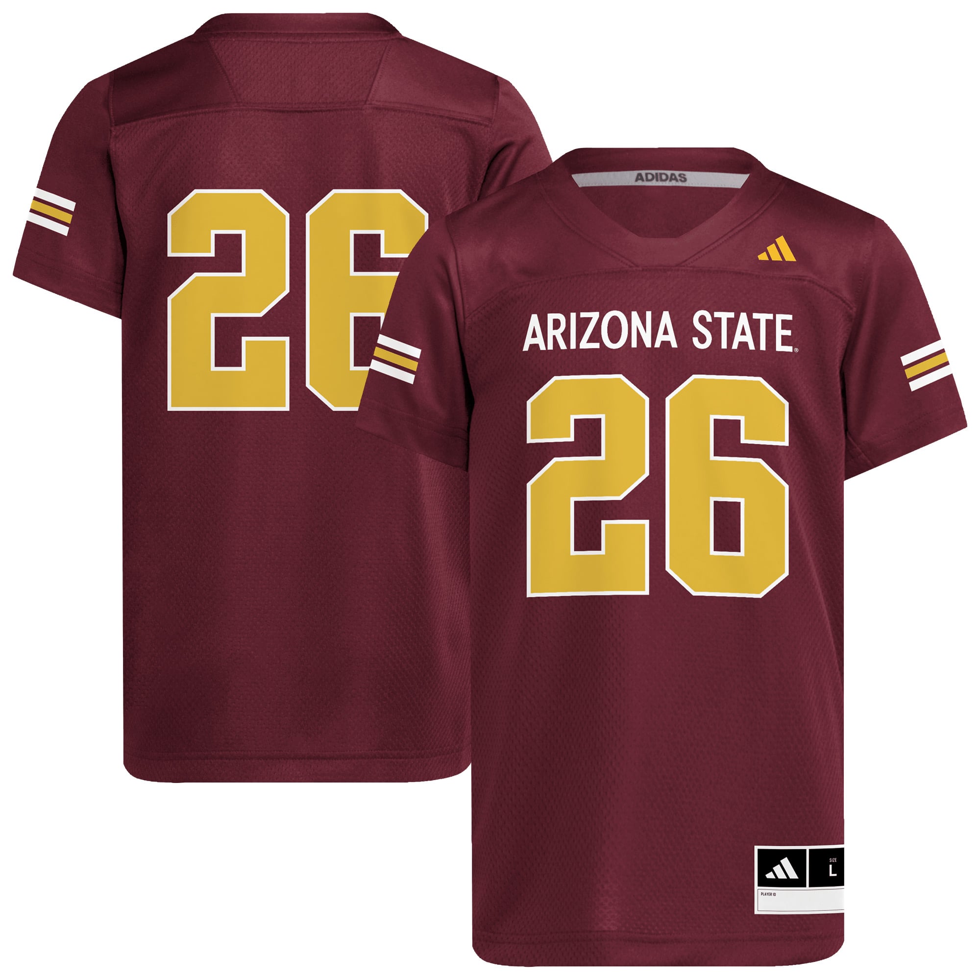Youth adidas #26 Maroon Arizona State Sun Devils Roses & Strategy Football Jersey