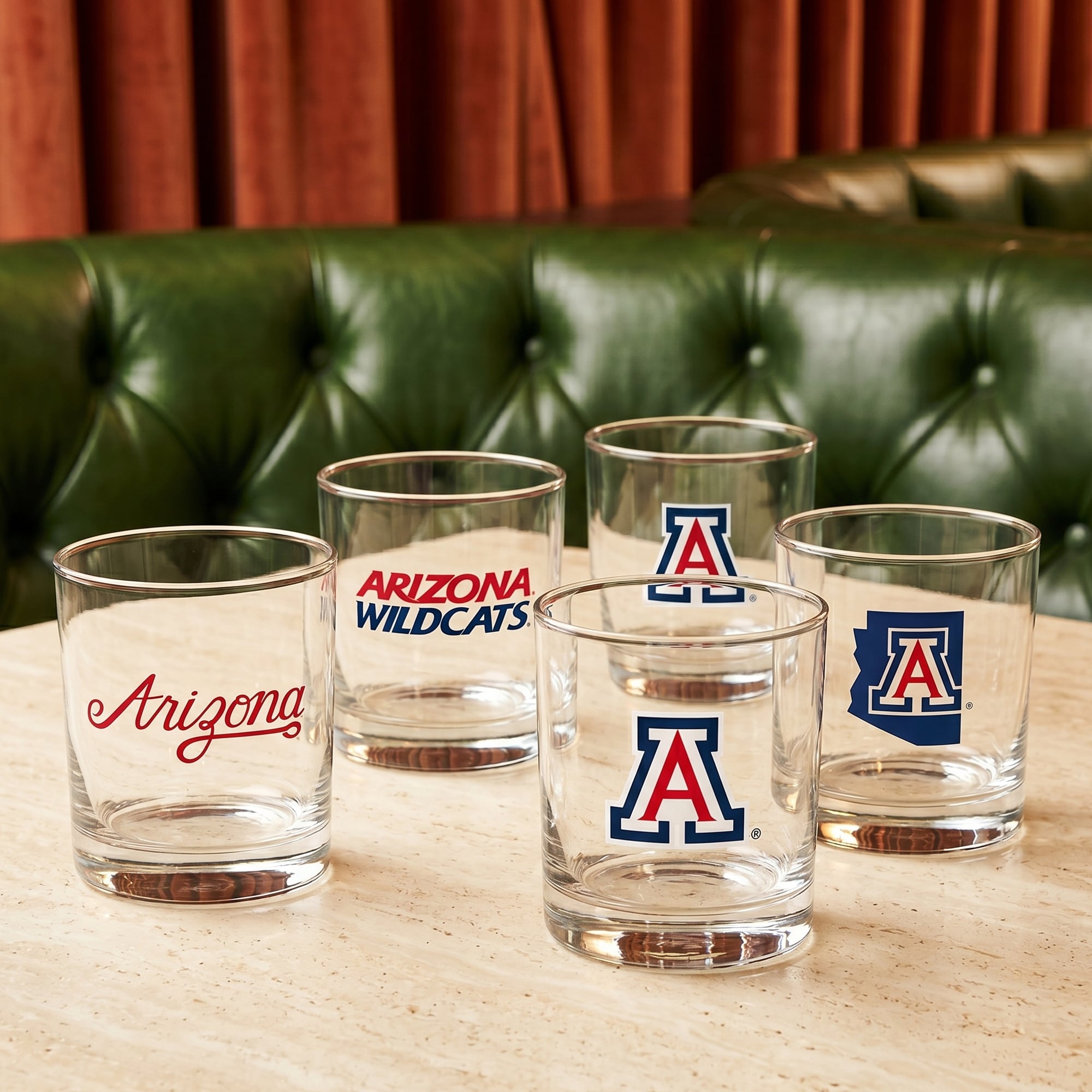 Coffret de 4 verres à whisky de collection Indigo Falls Arizona Wildcats