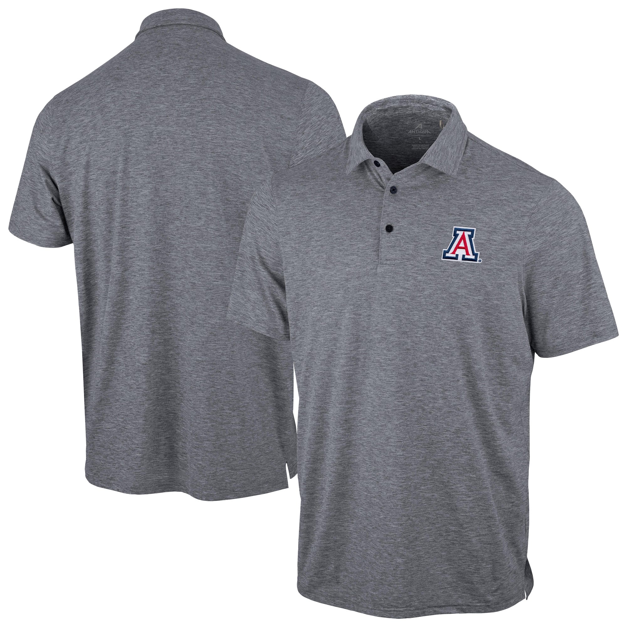 Polo statique Antigua Heather Gray Arizona Wildcats pour homme