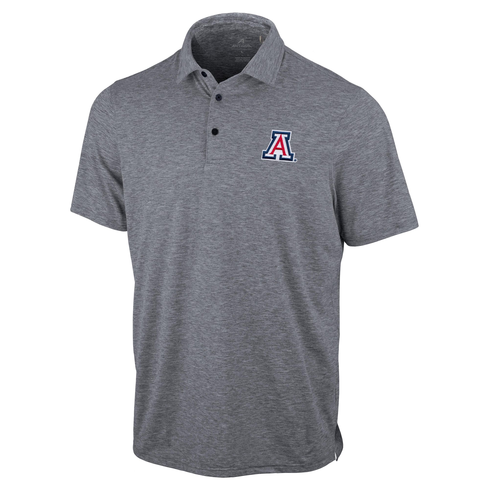 Polo statique Antigua Heather Gray Arizona Wildcats pour homme