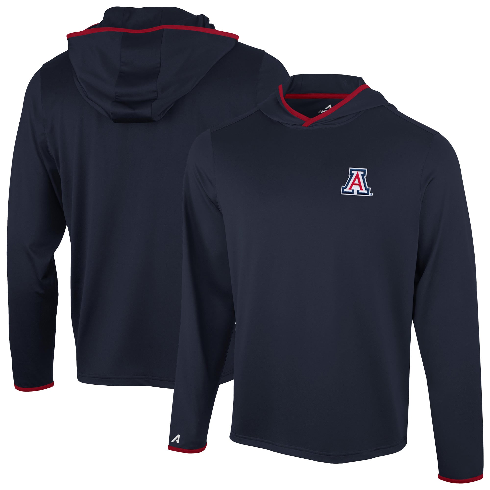 T-shirt à capuche manches longues pour homme Antigua Navy Arizona Wildcats Brink Color Pop