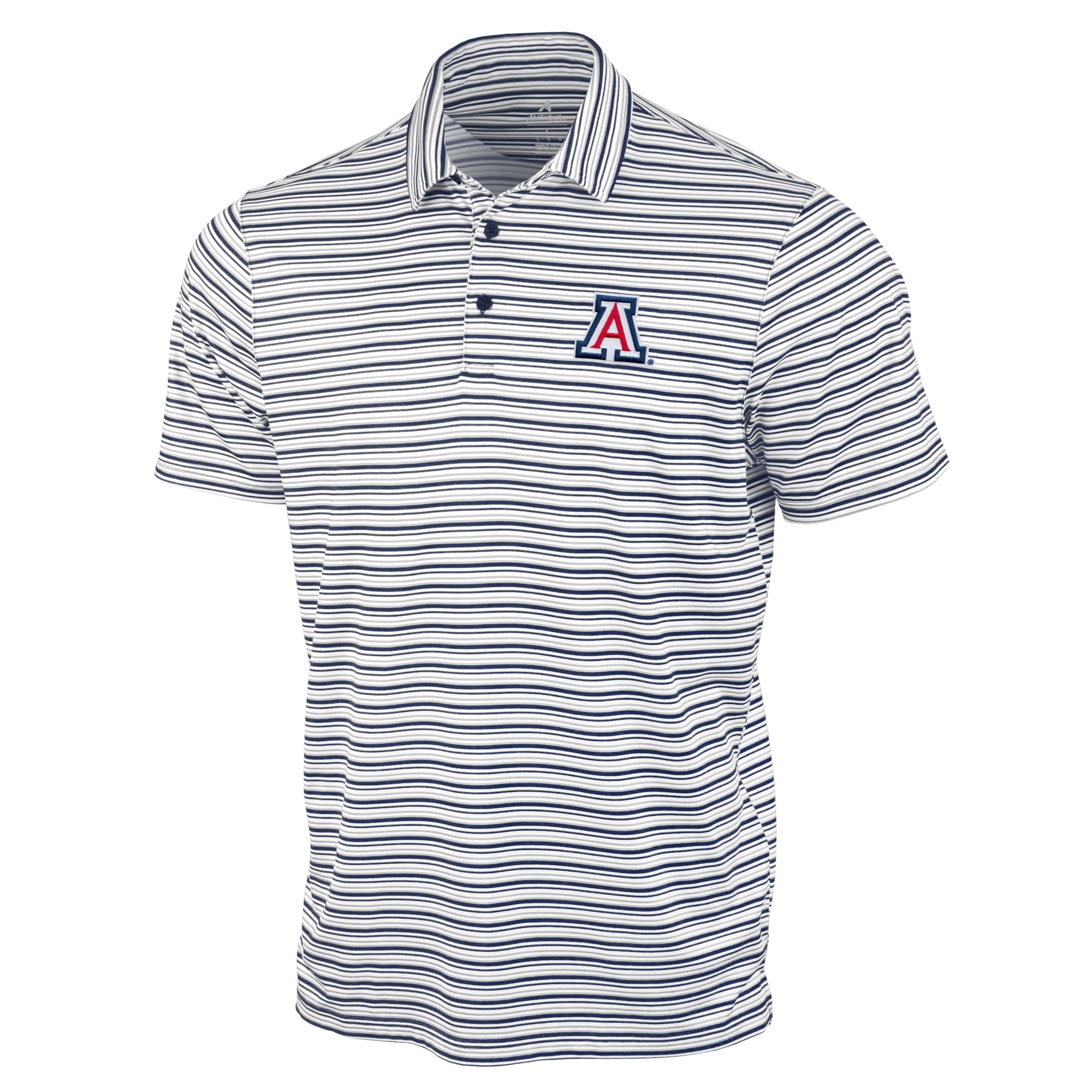 Men's Antigua Navy Arizona Wildcats Space Stripe Polo