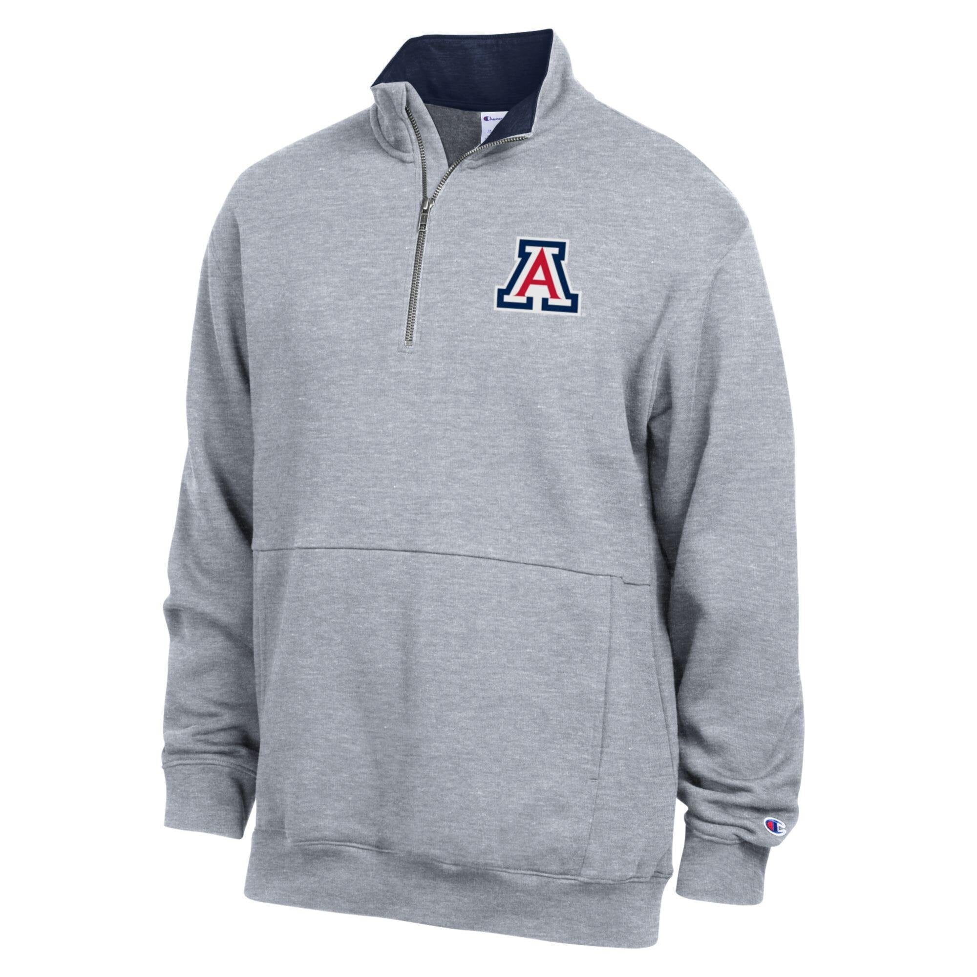 Men's Champion Navy Arizona Wildcats Fleece Quarter-Zip Pullover